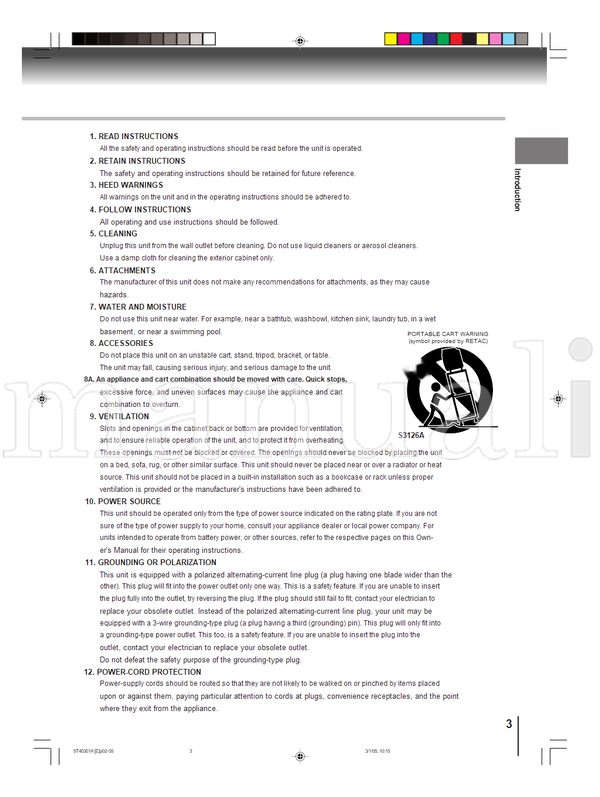 Toshiba MW20F11 MW24F11 5T40301A (68 pages) TV/DVD Combo Operating Manual