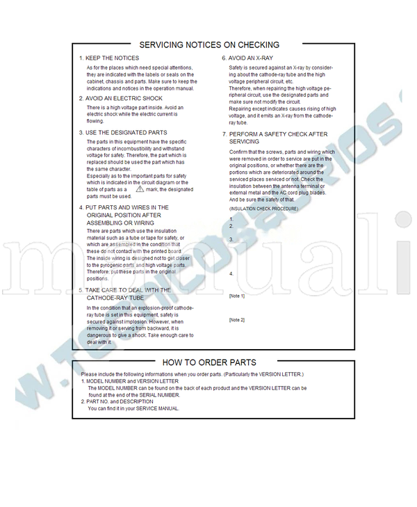 Toshiba MW27FN1 MW27FN1C (111 pages) TV/DVD Combo Service Manual
