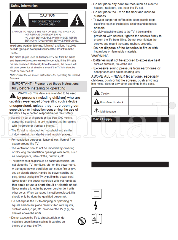 Toshiba UL2163DBL (42 pages) TV Operating Manual