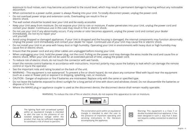 Vizio SB3821-D6 Sound Bar System Operating Manual