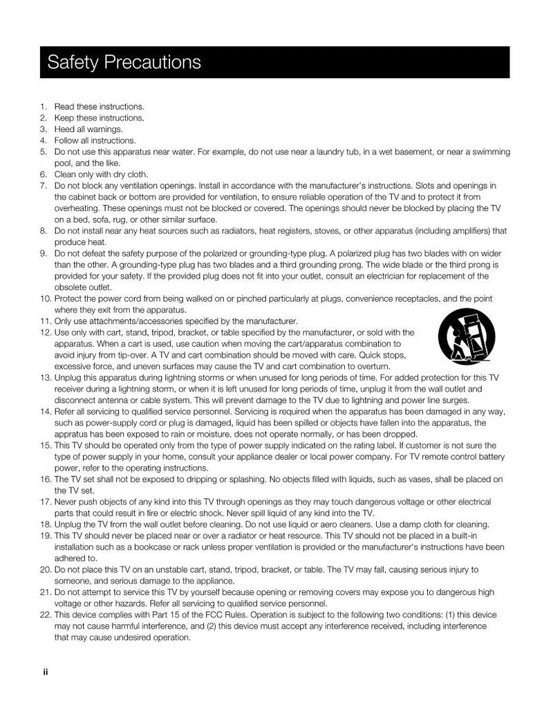 RCA 46LA45RQ TV Operating Manual