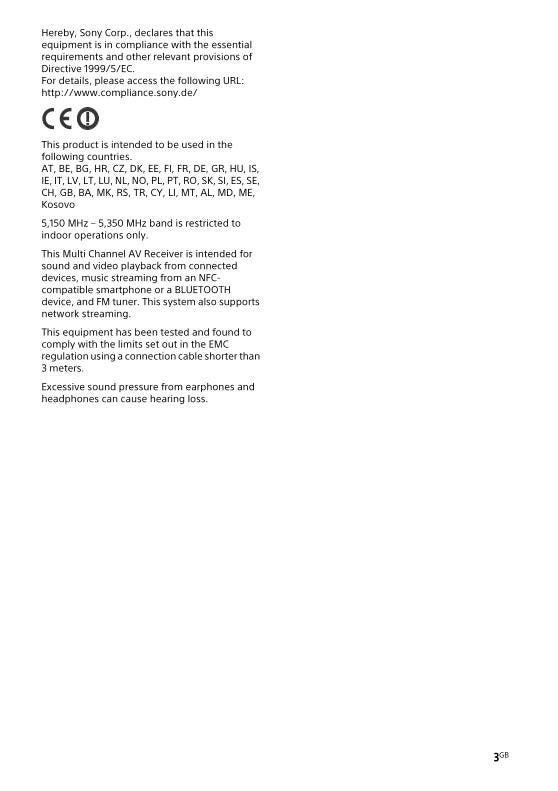 Sony STRDN1080 Audio/Video Receiver Operating Manual