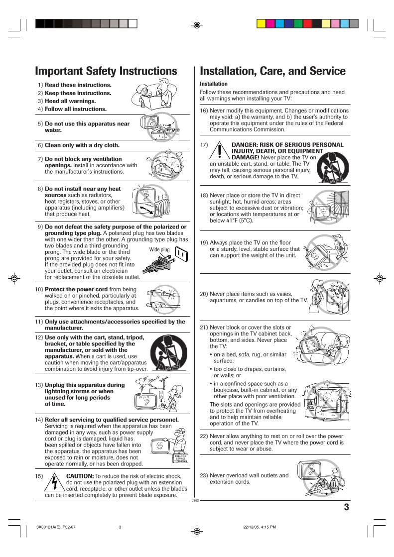 Toshiba 13A26 19A26 TV Operating Manual