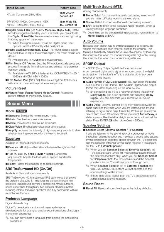 Samsung UN32EH5000FXZA TV Operating Manual