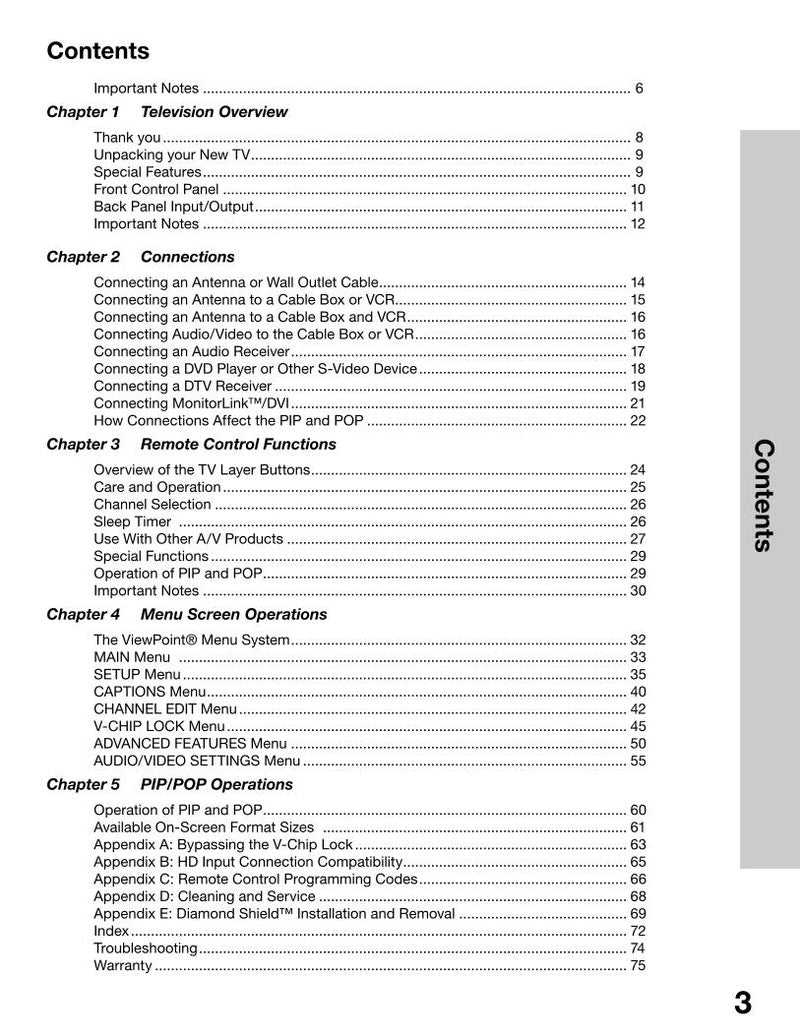 Mitsubishi WS48315 WS55315 WS65315 TV Operating Manual