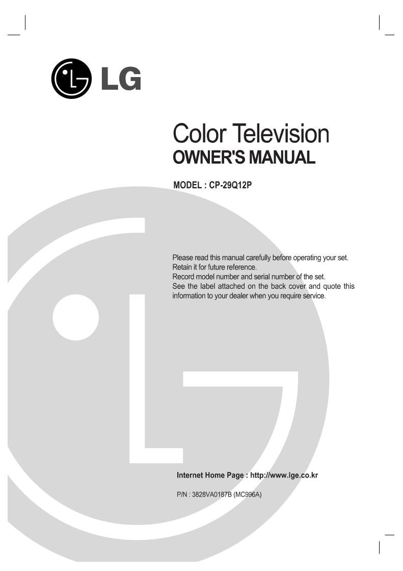 LG CP29 Q 12POM TV Operating Manual
