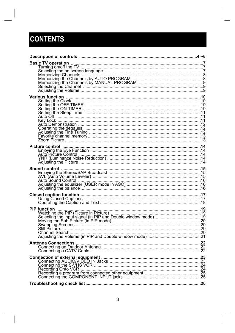 LG CP29 Q 12POM TV Operating Manual