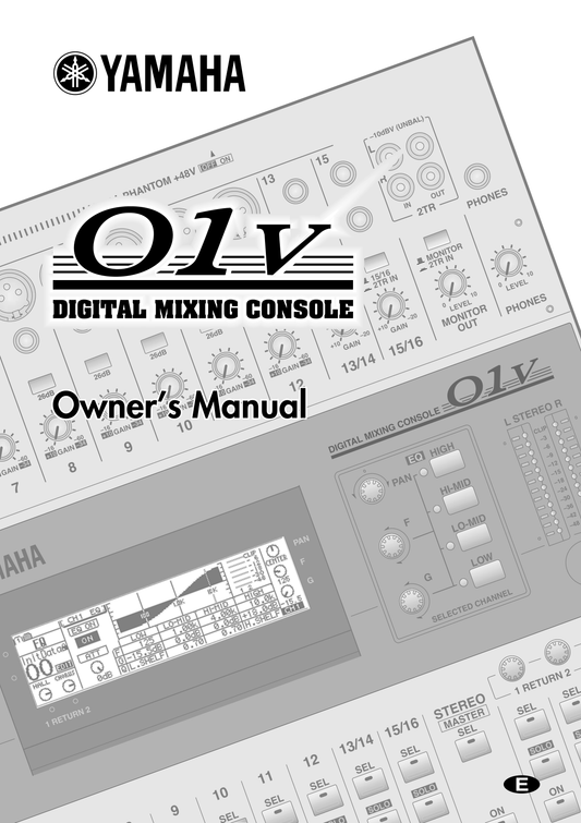 Yamaha 01V Digital Mixing Console Owner's/ User Manual (Pages: 303)