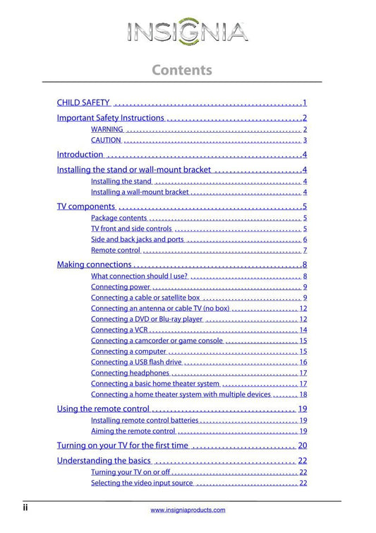 Insignia NS50L240A13 TV Operating Manual