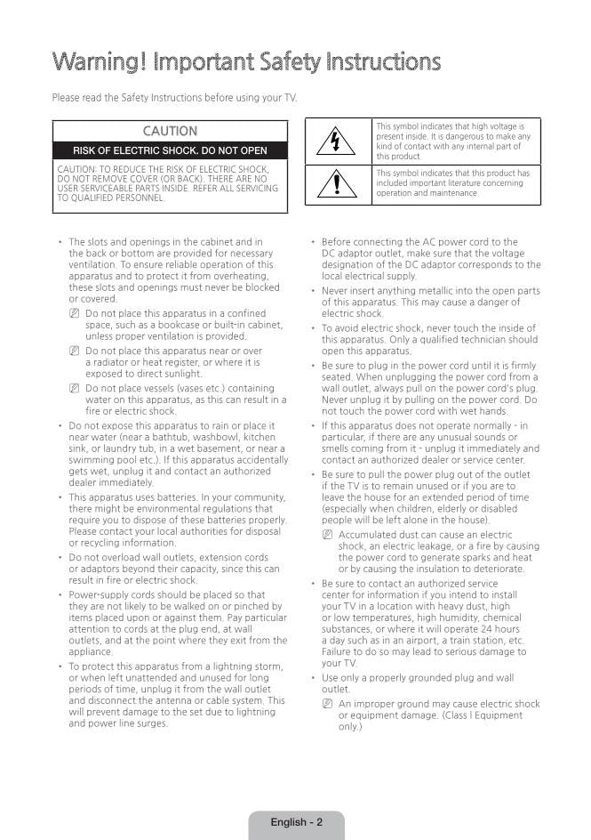 Samsung JU6700OM TV Operating Manual