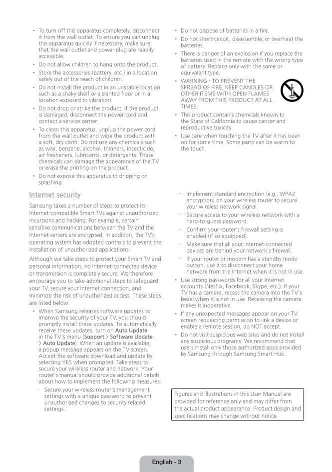 Samsung JU6700OM TV Operating Manual