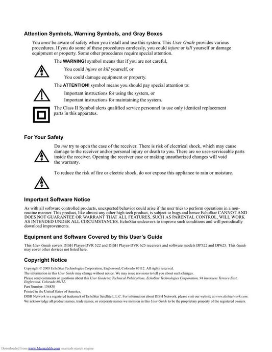 Dish-Network 625 Satellite Receiver Operating Manual