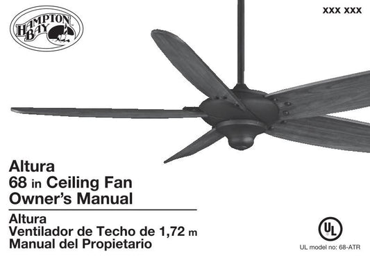 Hampton Bay 68068 Altura 68 in Ceiling Fan OM Fan Operating Manual