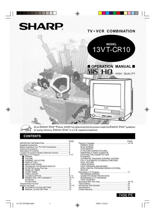 Sharp 13VTCR10 13VTL150 Consumer Electronics Operating Manual