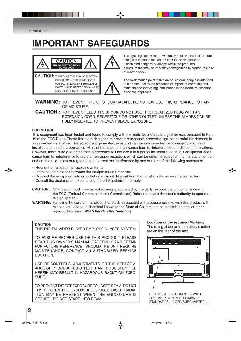 Toshiba 14DLV75 dclb1 TV/DVD Combo Operating Manual