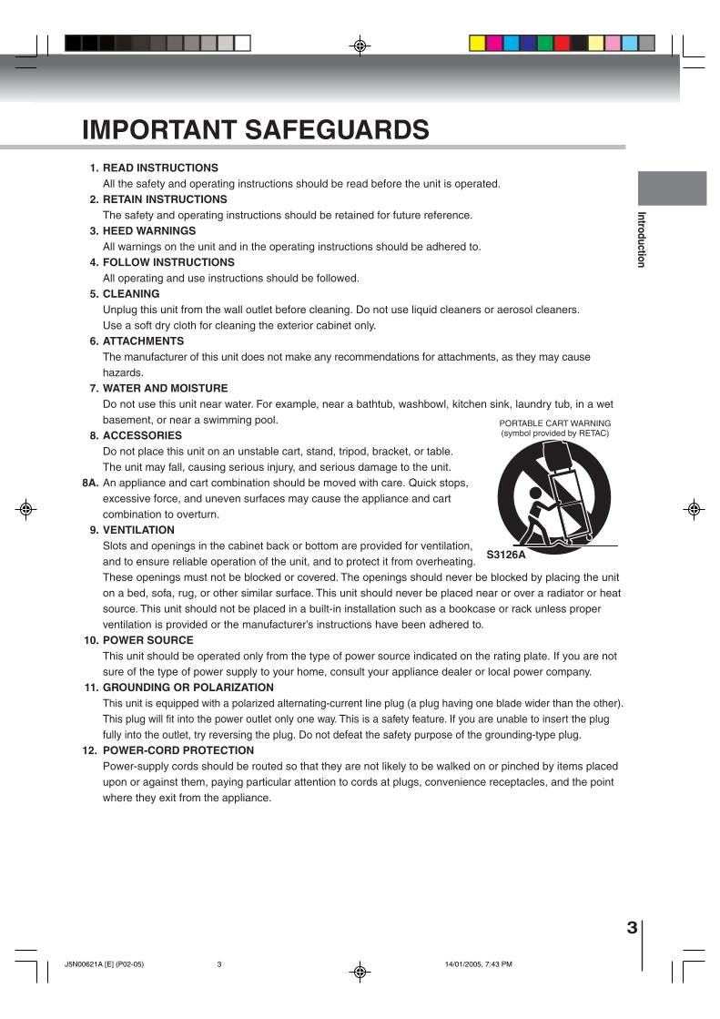 Toshiba 14DLV75 dclb1 TV/DVD Combo Operating Manual