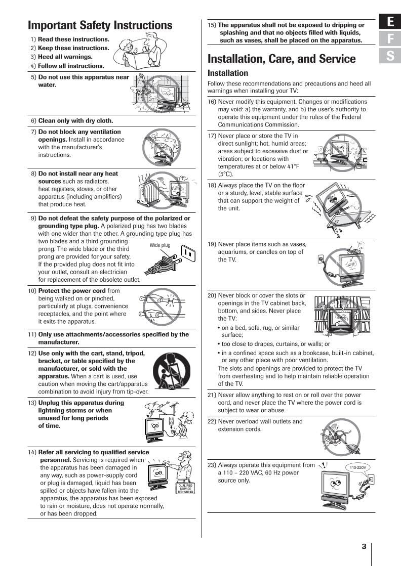 Toshiba 14VL43U 20VL43U TV Operating Manual