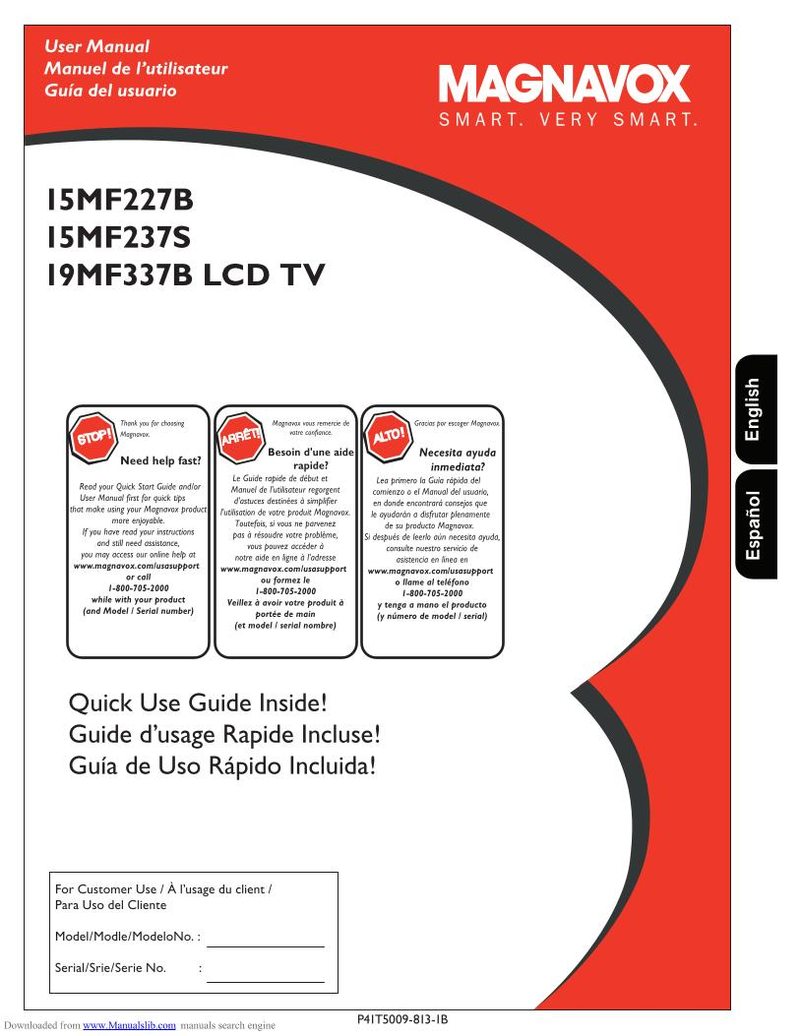 Philips 15MF227B/27B 15MF237S 15MF237S27E TV Operating Manual