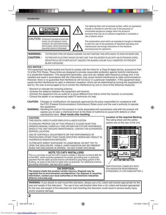 Toshiba 15DLV77 TV/DVD Combo Operating Manual