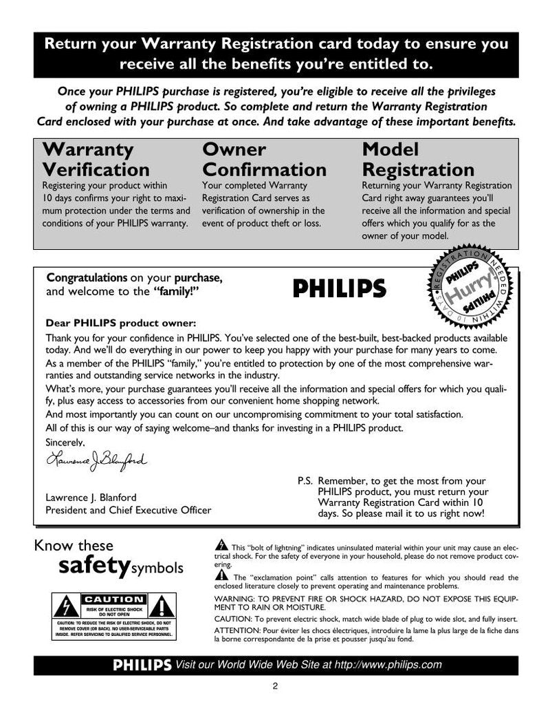 Philips 17PF8946A/37B 17PF8946A37B TV Operating Manual