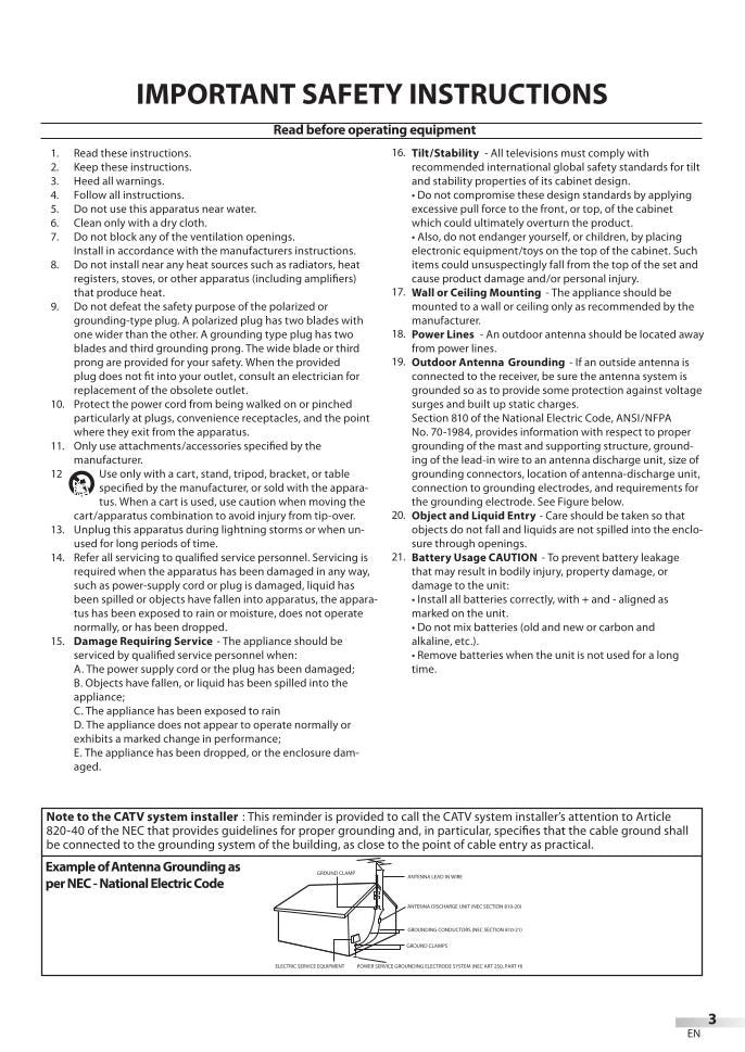 Philips 19MD359B TV/DVD Combo Operating Manual