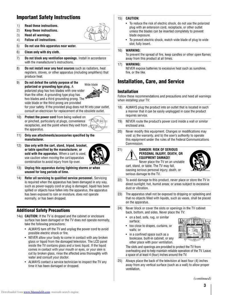 Toshiba 19AV600UZ TV Operating Manual