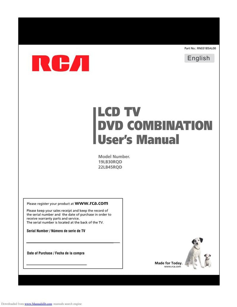 RCA 19LB30RQD TV Operating Manual