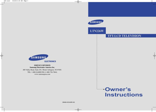 Samsung LTN226 TV Operating Manual