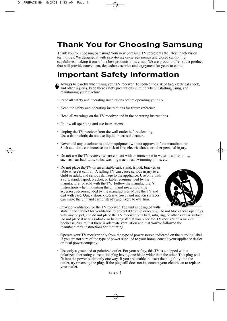 Samsung LTN226 TV Operating Manual