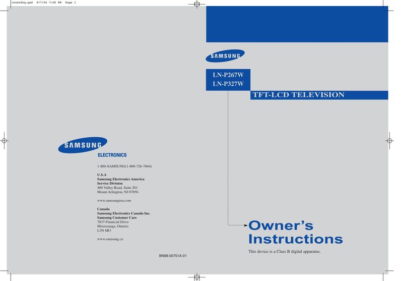 Samsung LNP267 LNP327 TV Operating Manual