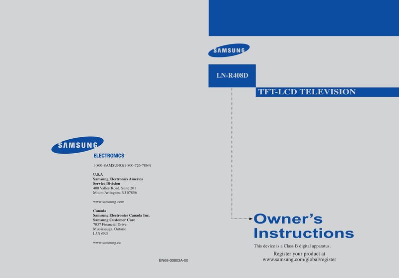 Samsung LNR408 TV Operating Manual