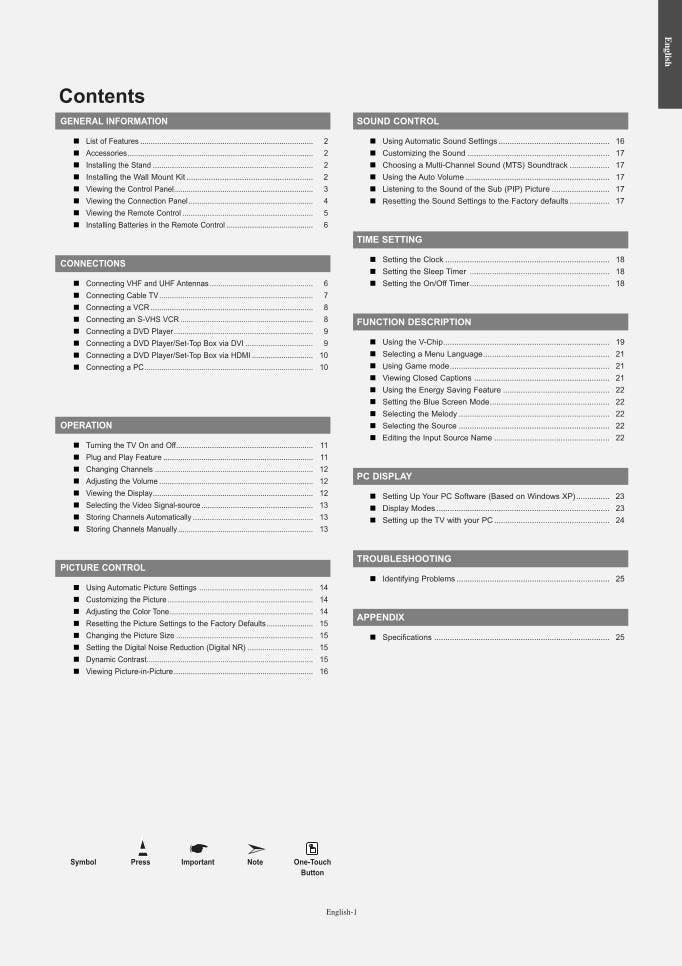 Samsung LNS2341 TV Operating Manual