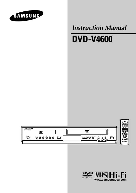 Samsung DVDV4600 DVD Player Operating Manual