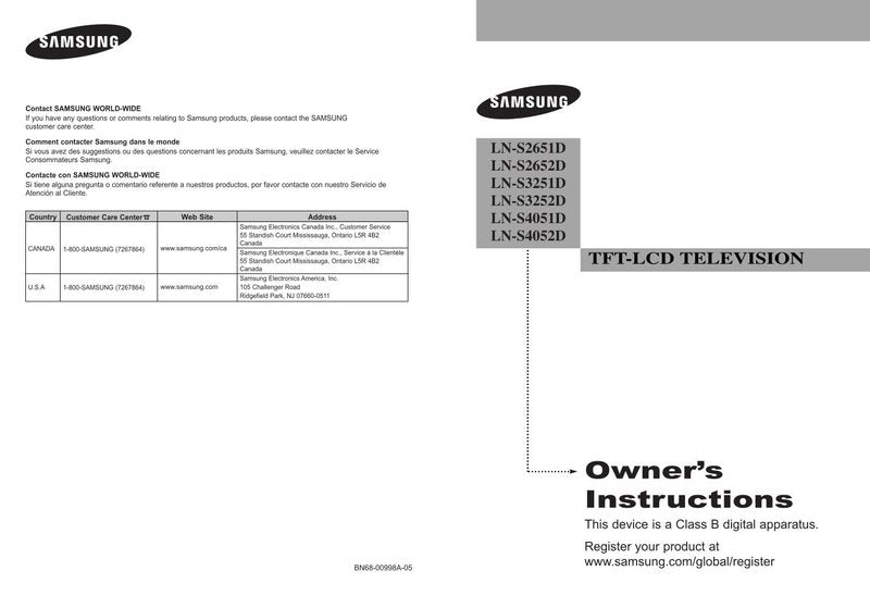 Samsung LNS2651 LNS2652 LNS3251 TV Operating Manual