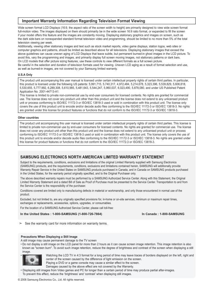 Samsung LN19A450 LN32A450 LN37A450 TV Operating Manual