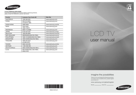 Samsung LA22A450C1 LA22A450CV LA22A450Q1 TV Operating Manual