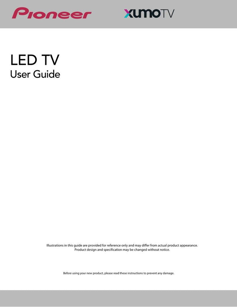 Pioneer PN5575124U xumo TV Operating Manual