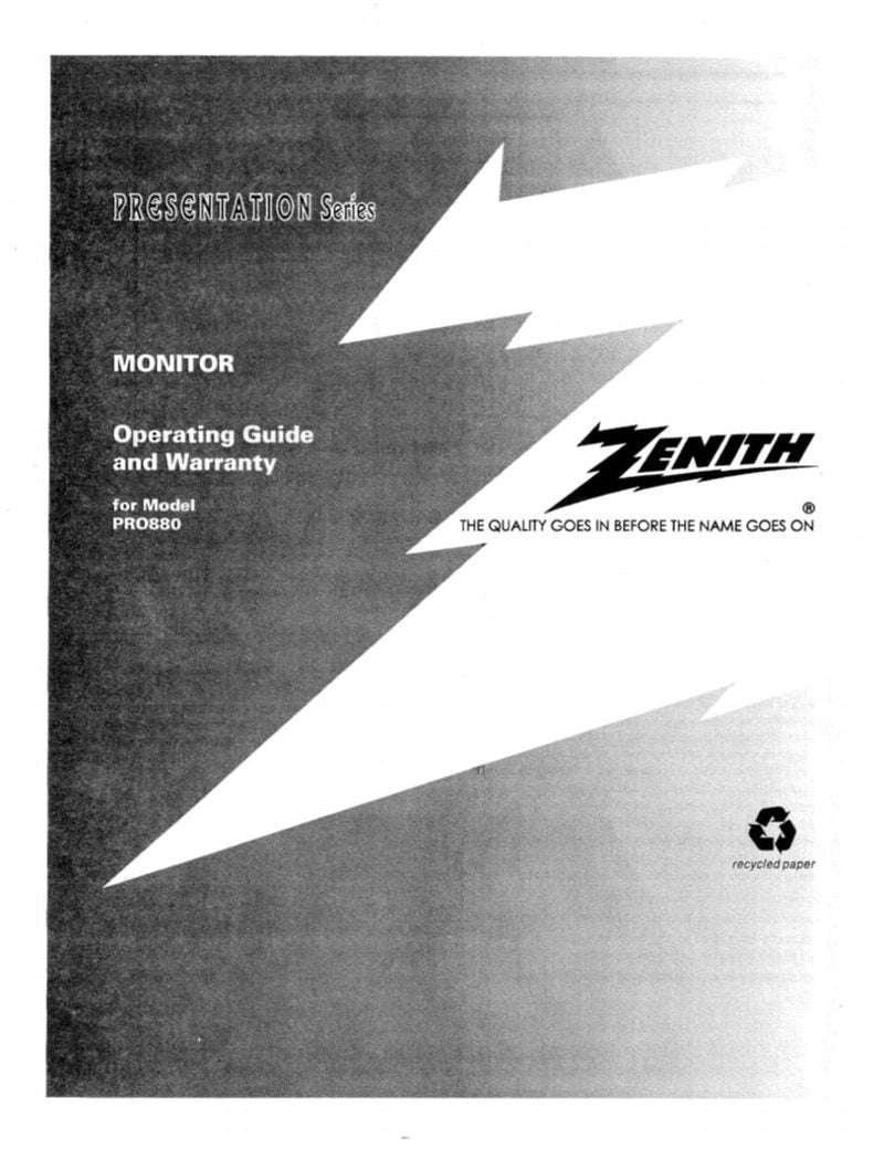 Zenith PRO880X TV Operating Manual