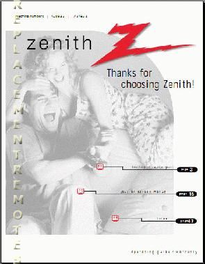 Zenith A25B33 A25B33W A27B33W TV Operating Manual