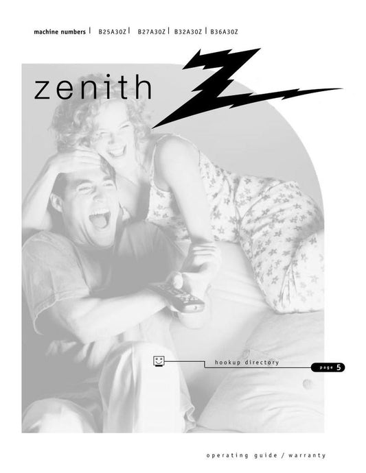 Zenith B25A30Z B27A30Z B32A30Z TV Operating Manual