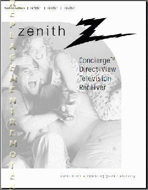 Zenith H2735DT H3235DT H3635DT TV Operating Manual