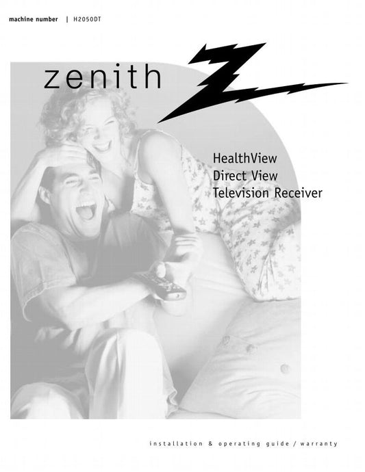 Zenith H2050DT TV Operating Manual