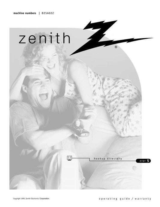 Zenith B25A02Z TV Operating Manual