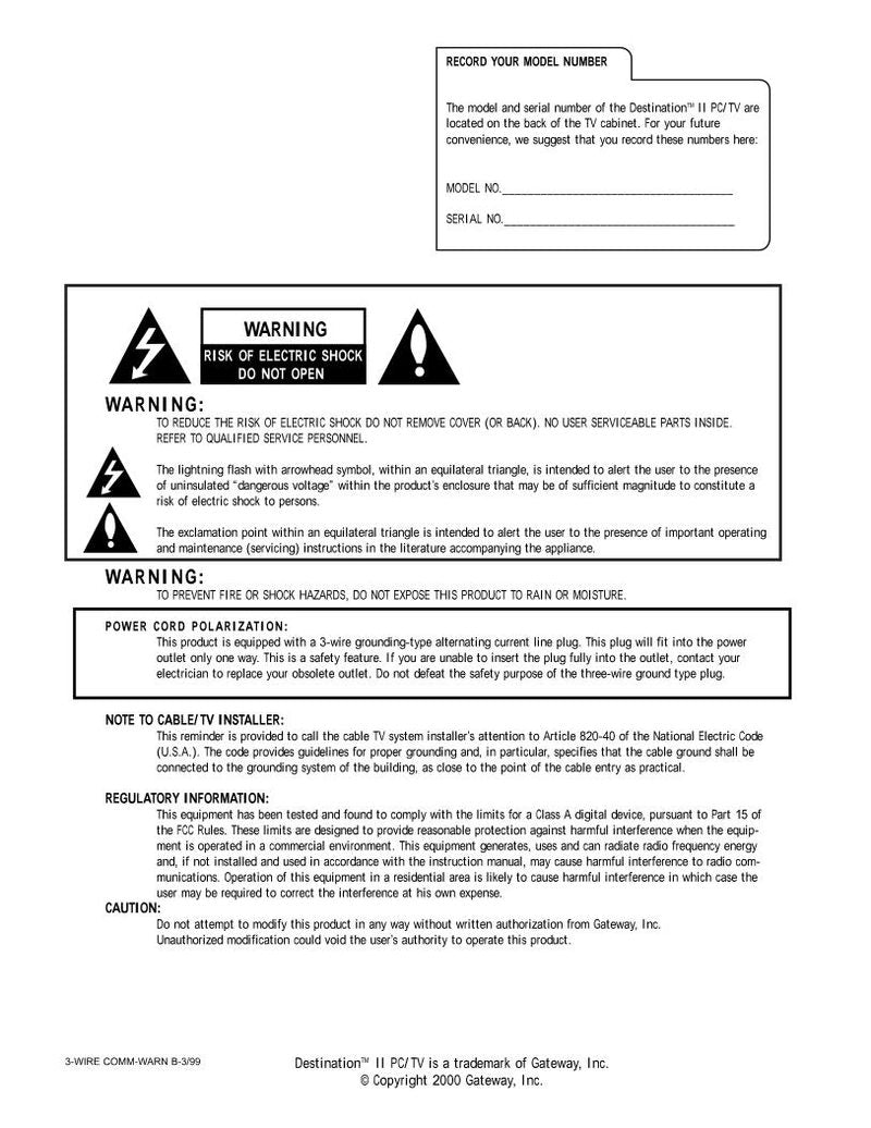 Zenith C13A03D TV Operating Manual