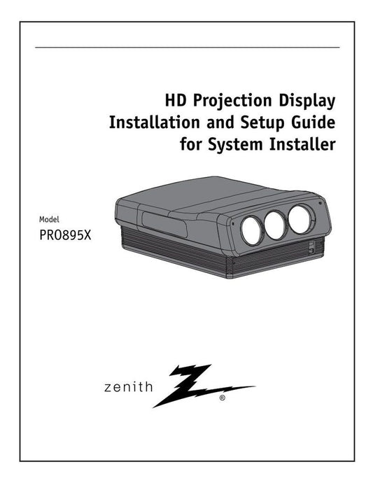 Zenith PR0895X Projector Operating Manual