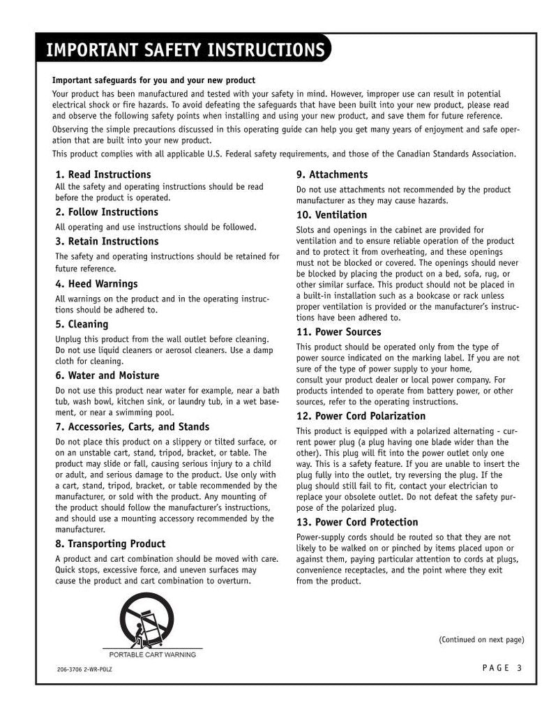 Zenith C32V23 C34W23 C36V23 TV Operating Manual