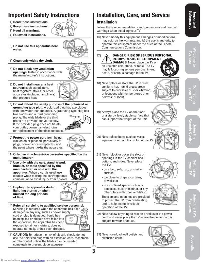 Toshiba 20AF44 24AF44 Consumer Electronics Operating Manual