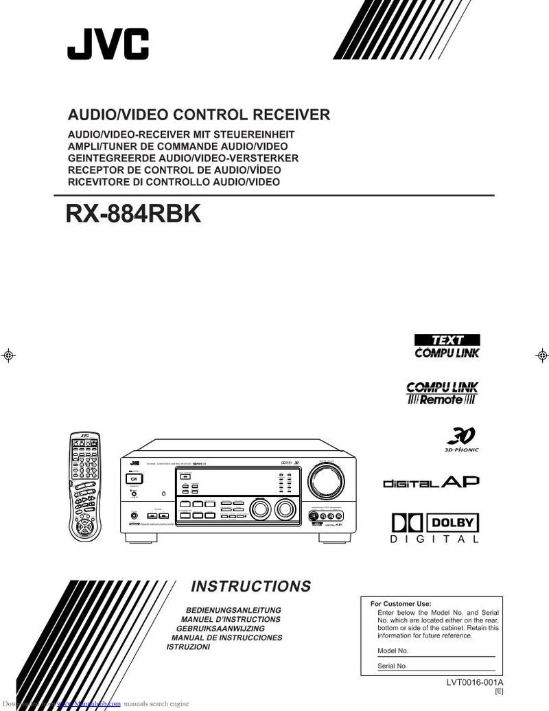 JVC RX884V Audio System Operating Manual