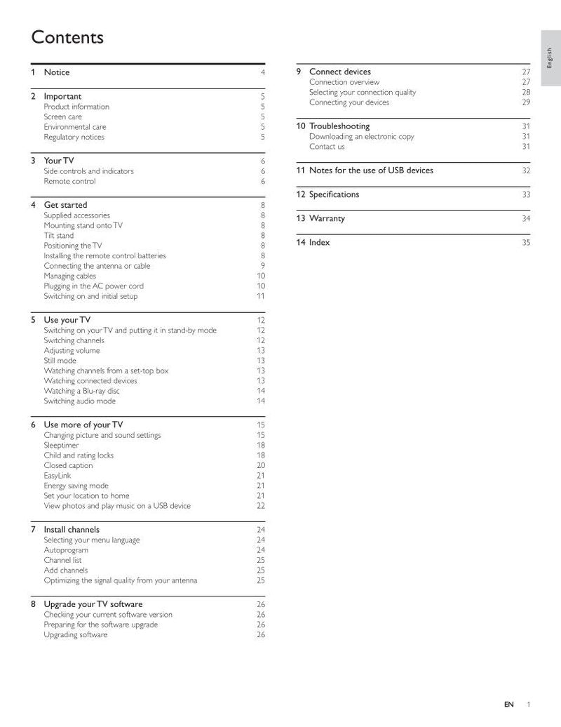 Philips 19PFL4505D 22PFL4505D TV Operating Manual