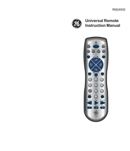 GE General Electric RM24930OM Universal Remote Control Operating Manual